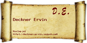 Deckner Ervin névjegykártya